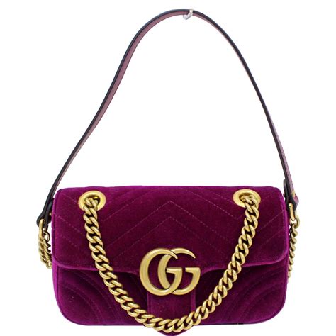 gucci bag purple velvet|gucci marmont mini bag black.